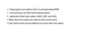 Stop Code Uaa Principles of microbial genetics | PPTX