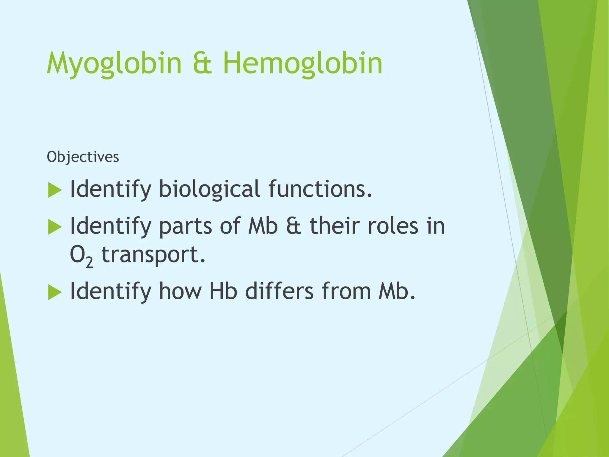 Hemoglobin and myoglobin in their （以下本文） Hemoglobin and Myoglobin - YouTube