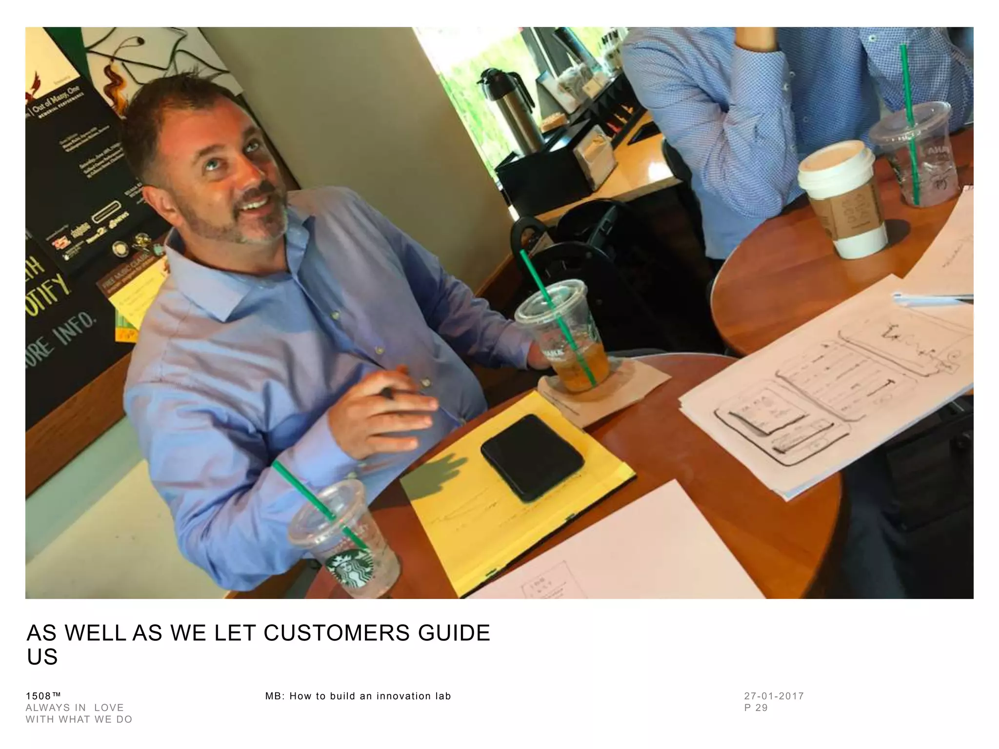 1508™ MB: How to build an innovation
lab
AS WELL AS WE LET CUSTOMERS GUIDE
US
 