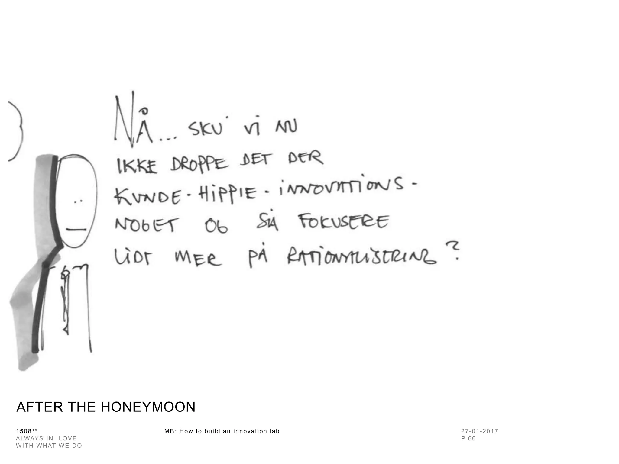 1508™ MB: How to build an innovation
lab
AFTER THE HONEYMOON
 