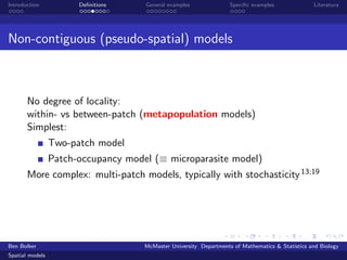 Patch Occupancy Model MBI intro to spatial models | PDF
