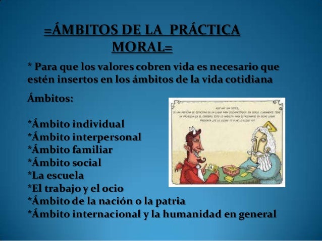 áMbitos de la práctica moral