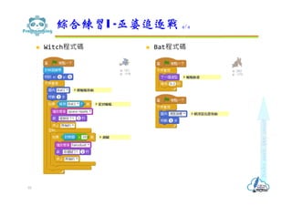  Witch程式碼  Bat程式碼
綜合練習I -巫婆追逐戰 4/4
55
 