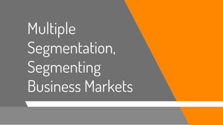Multiple
Segmentation,
Segmenting
Business Markets
 