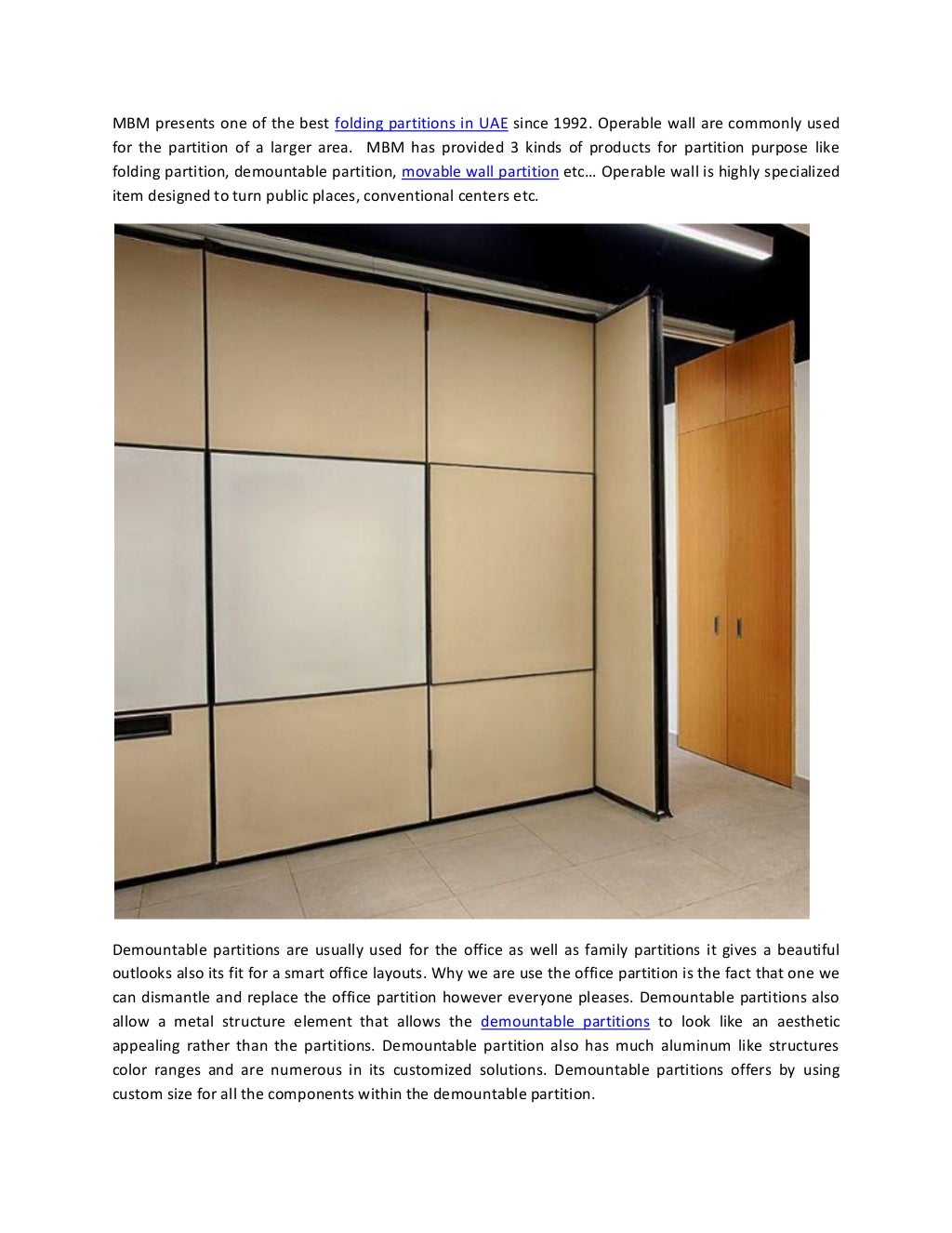 Office Partition Dubai Folding Partition UAE