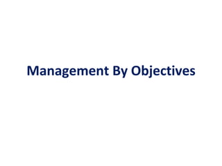 Management By Objectives 