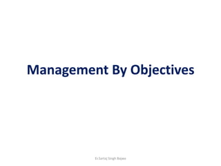 Management By Objectives Er.Sartaj Singh Bajwa 