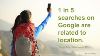 @kyleplacy
Photo	
  by	
  lzf,	
  iStock	
  Photo	
  
Photo	
  by	
  lzf,	
  iStock	
  Photo	
  
1 in 5
searches on
Google are
related to
location.
(Google	
  Data,	
  Global,	
  March	
  2014)	
  
 