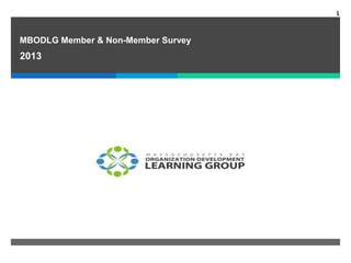 MBODLG Member & Non-Member Survey
2013
1
 