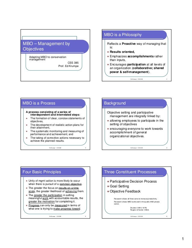 mbo goal achievement framework manage by objectives examples