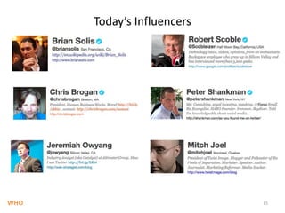 Today’s Influencers15WHO