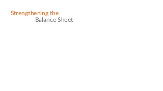 Strengthening the
Balance Sheet
 
