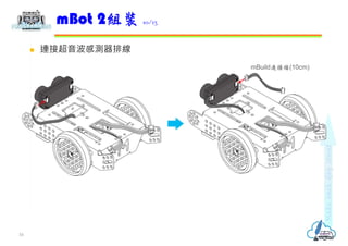  連接超音波感測器排線
mBot 2組裝 10/13
16
mBuild連接線(10cm)
 