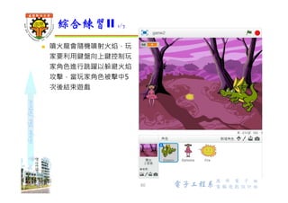 shapethefuture
 Ballerina角色程式腳本
 當按下向上鍵，執行jump
綜合練習II - 女孩鬪火龍 5/9
60 Wu, ShyiShiou Dept. of E.E.
 