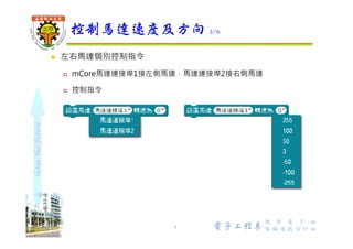 shapethefuture
 減速直流馬達
 額定電壓：直流6V
 空載轉速：200RPM (revolutions per minute)±10％
 齒輪比1:48
 轉向並提高扭力 (減低轉速)
mBot直流馬達模組 1/2
5 Wu, ShyiShiou Dept. of E.E.
轉向減速原理
 