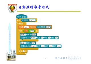 shapethefuture
 控制指令
mBot RGB LED控制
13
最亮
不亮
RGB LED2
RGB LED1
Wu, ShyiShiou Dept. of E.E.
 
