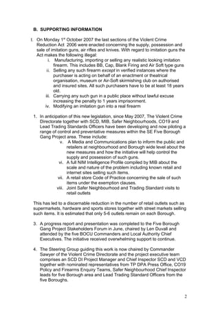London Imitation Firearms Operation Report | DOC