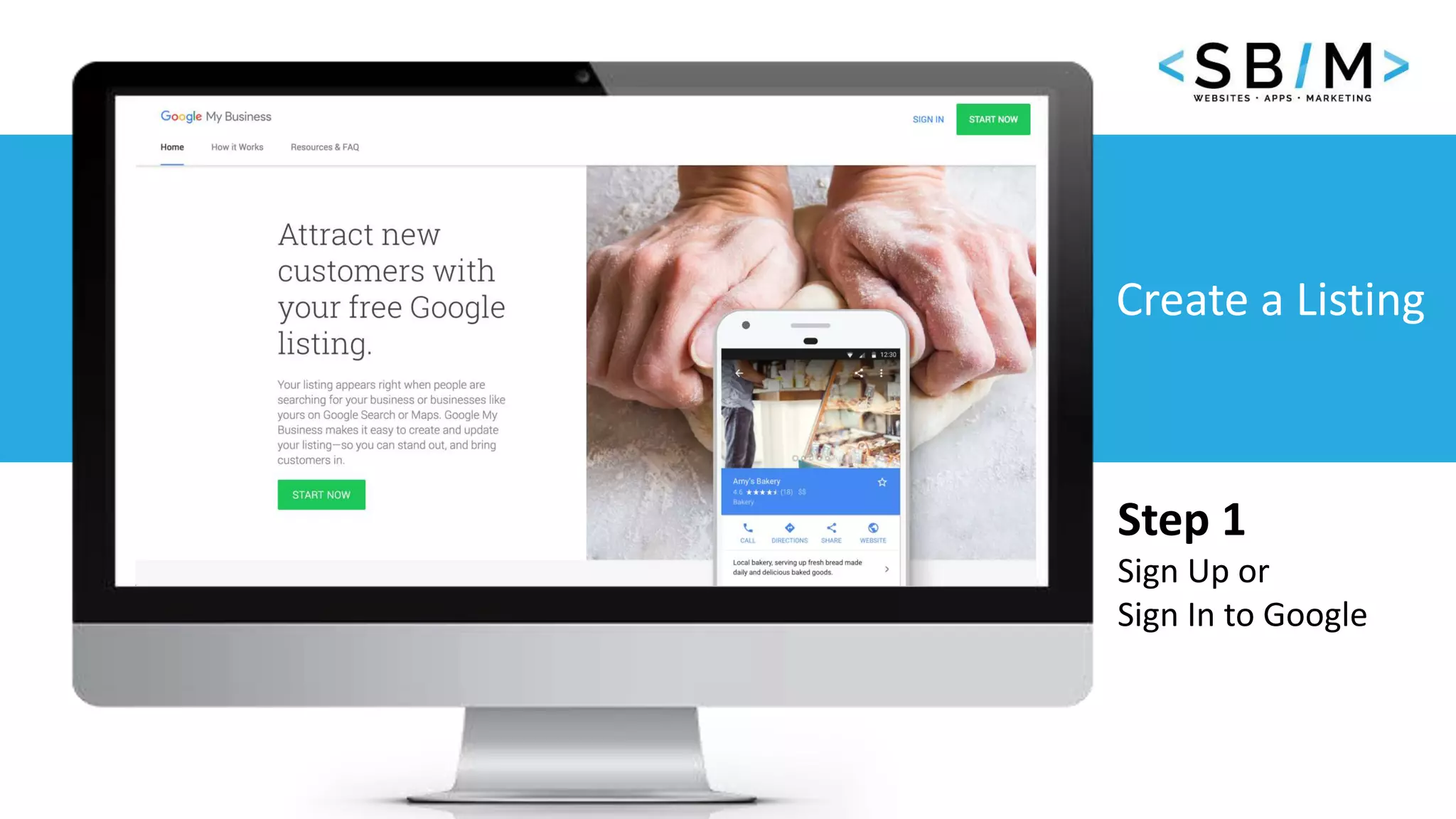 8 www.businesstemplates.com
Create a Listing
Step 1
Sign Up or
Sign In to Google
 