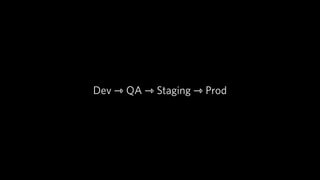 Dev ⇾ QA ⇾ Staging ⇾ Prod
 