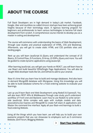 (M) brochure full stack development learning path | PDF