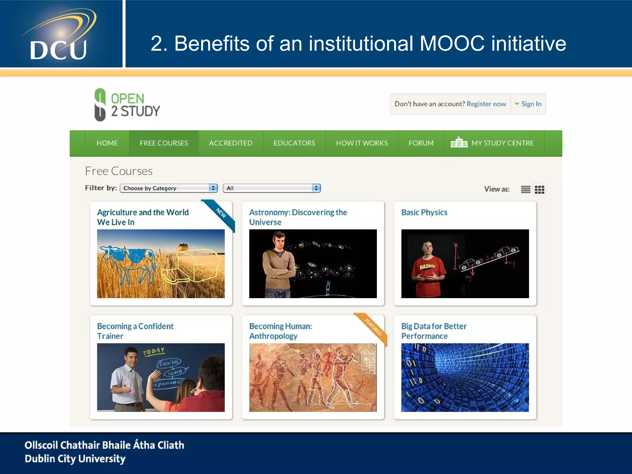 2. Benefits of an institutional MOOC initiative

 