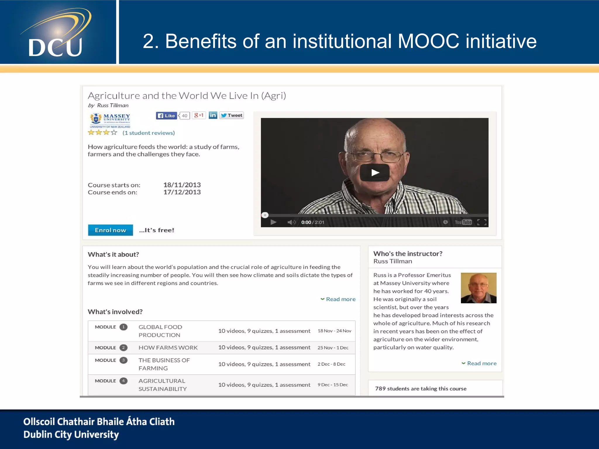 2. Benefits of an institutional MOOC initiative

 