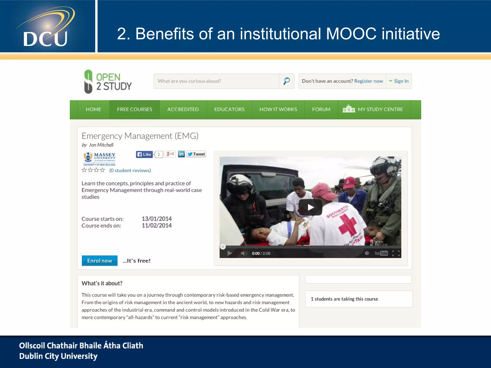 2. Benefits of an institutional MOOC initiative

 