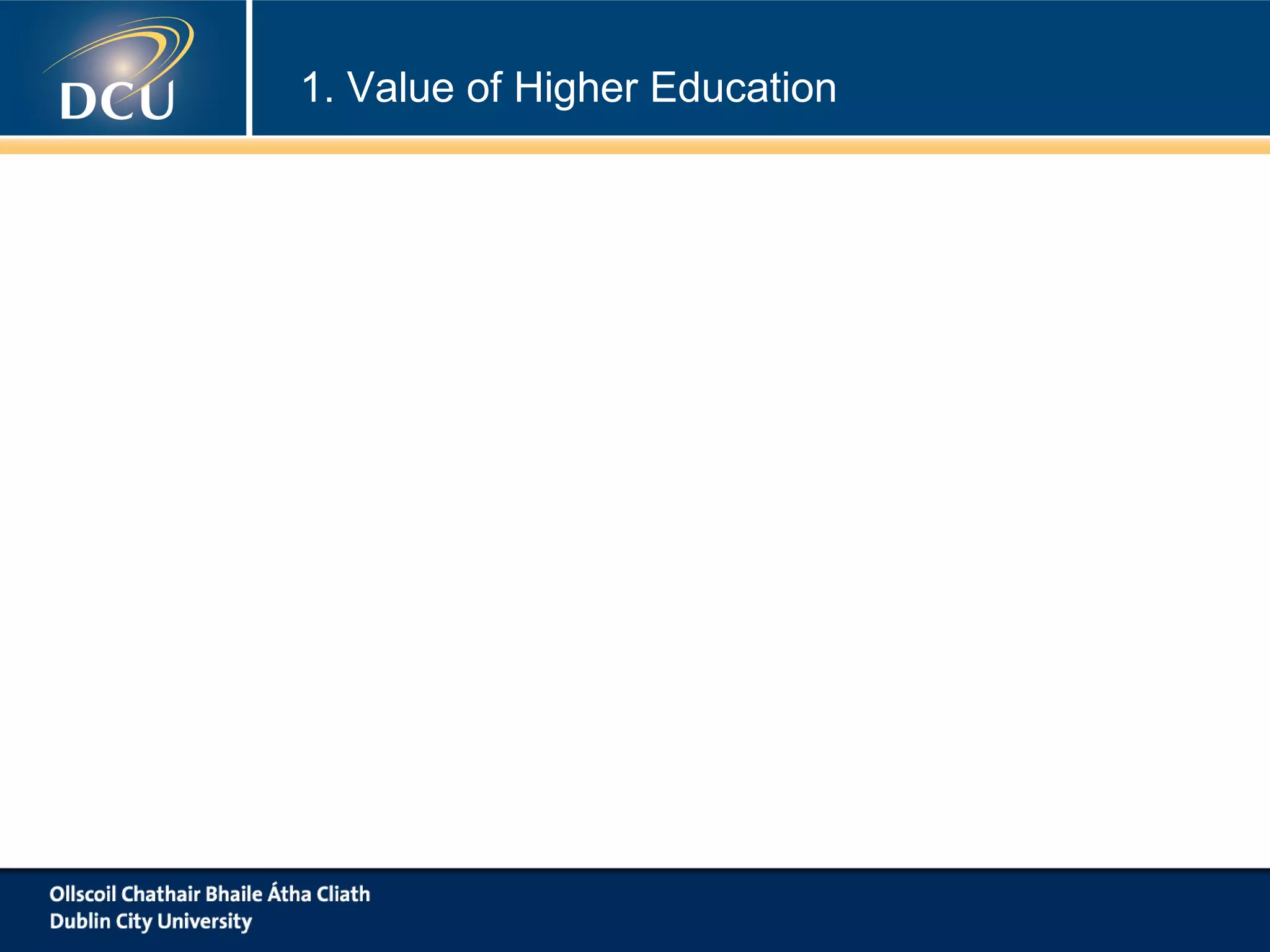 1. Value of Higher Education

 