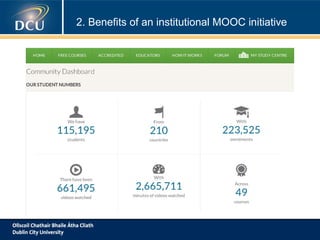 2. Benefits of an institutional MOOC initiative

 