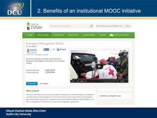 2. Benefits of an institutional MOOC initiative

 
