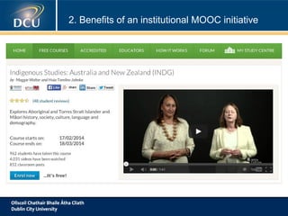 2. Benefits of an institutional MOOC initiative

 