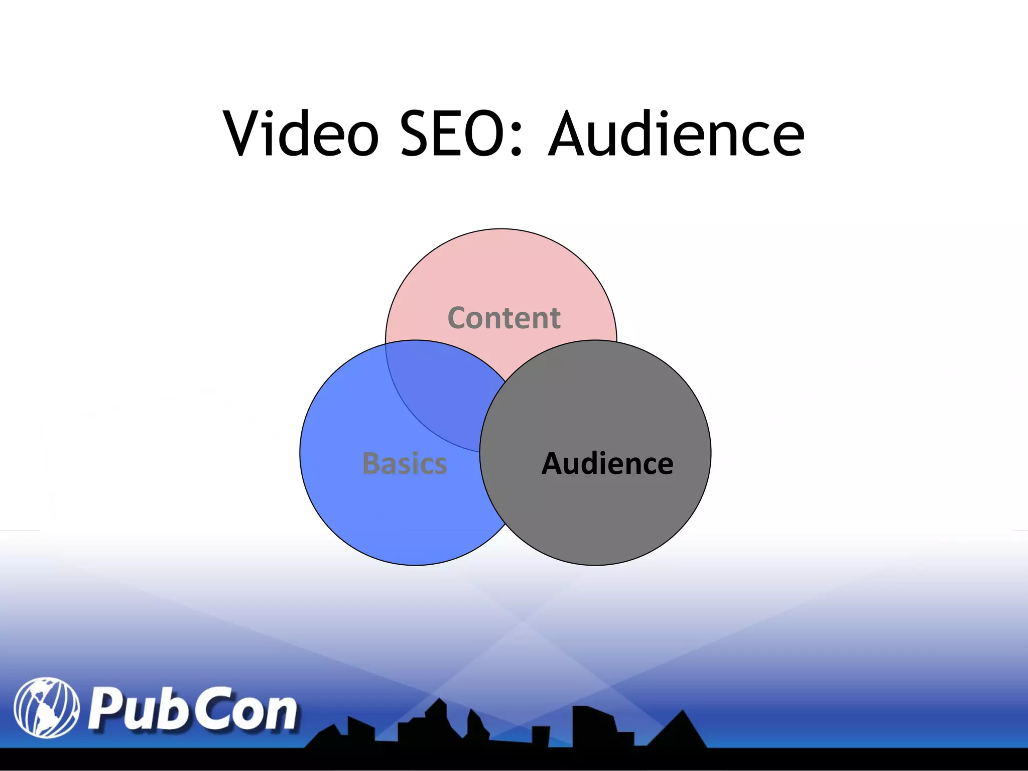 Video SEO: Audience Content Basics Audience 