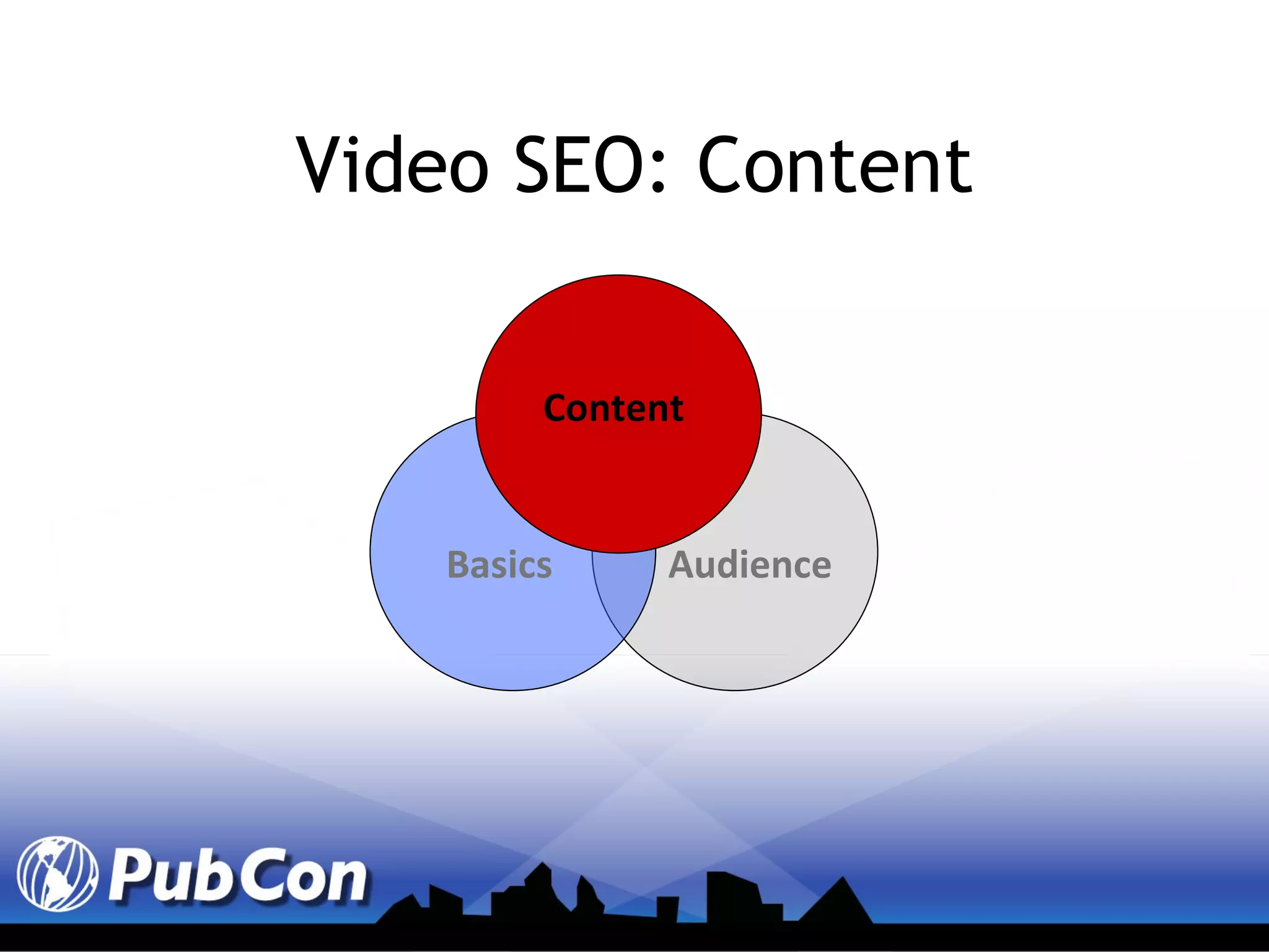 Video SEO: Content Audience Basics Content 
