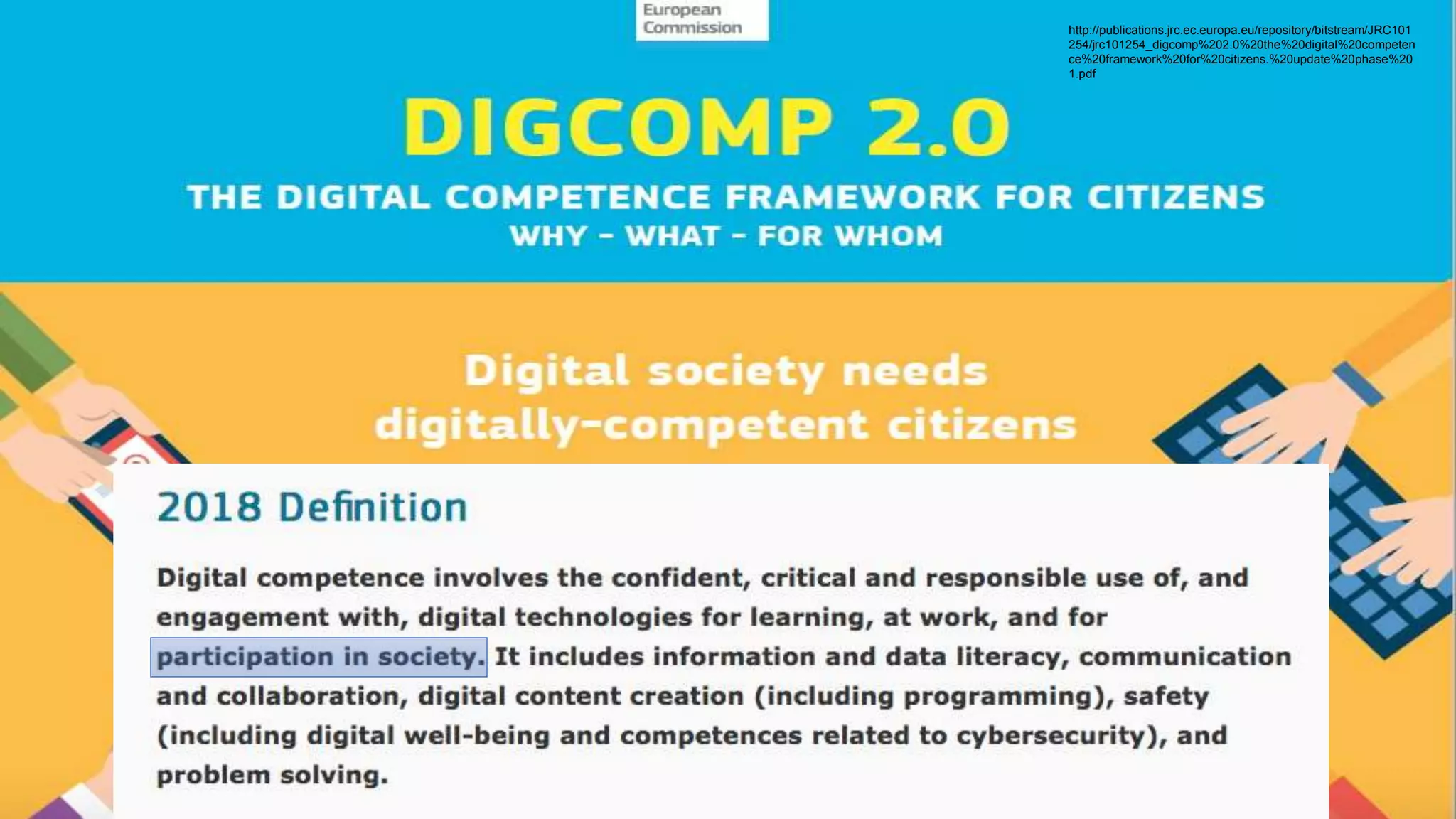 http://publications.jrc.ec.europa.eu/repository/bitstream/JRC101
254/jrc101254_digcomp%202.0%20the%20digital%20competen
ce%20framework%20for%20citizens.%20update%20phase%20
1.pdf
 