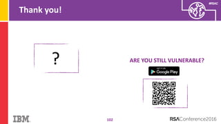 #RSAC
Thank you!
102
? ARE YOU STILL VULNERABLE?
 