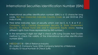 International Securities Identification Number (ISIN)
u International securities identification number (ISIN) is a 12 char...