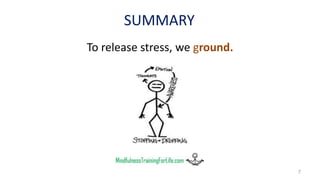 SUMMARY
To release stress, we ground.
7