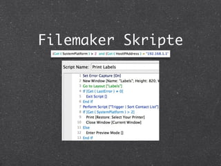 Filemaker Skripte 
 