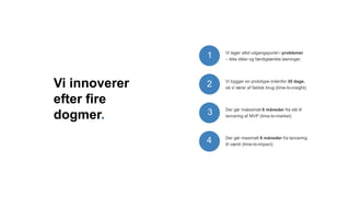 1
2
3
4
Vi innoverer
efter fire
dogmer.
 