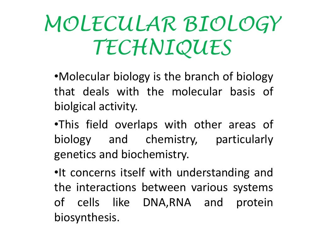 what are molecular biology techniques