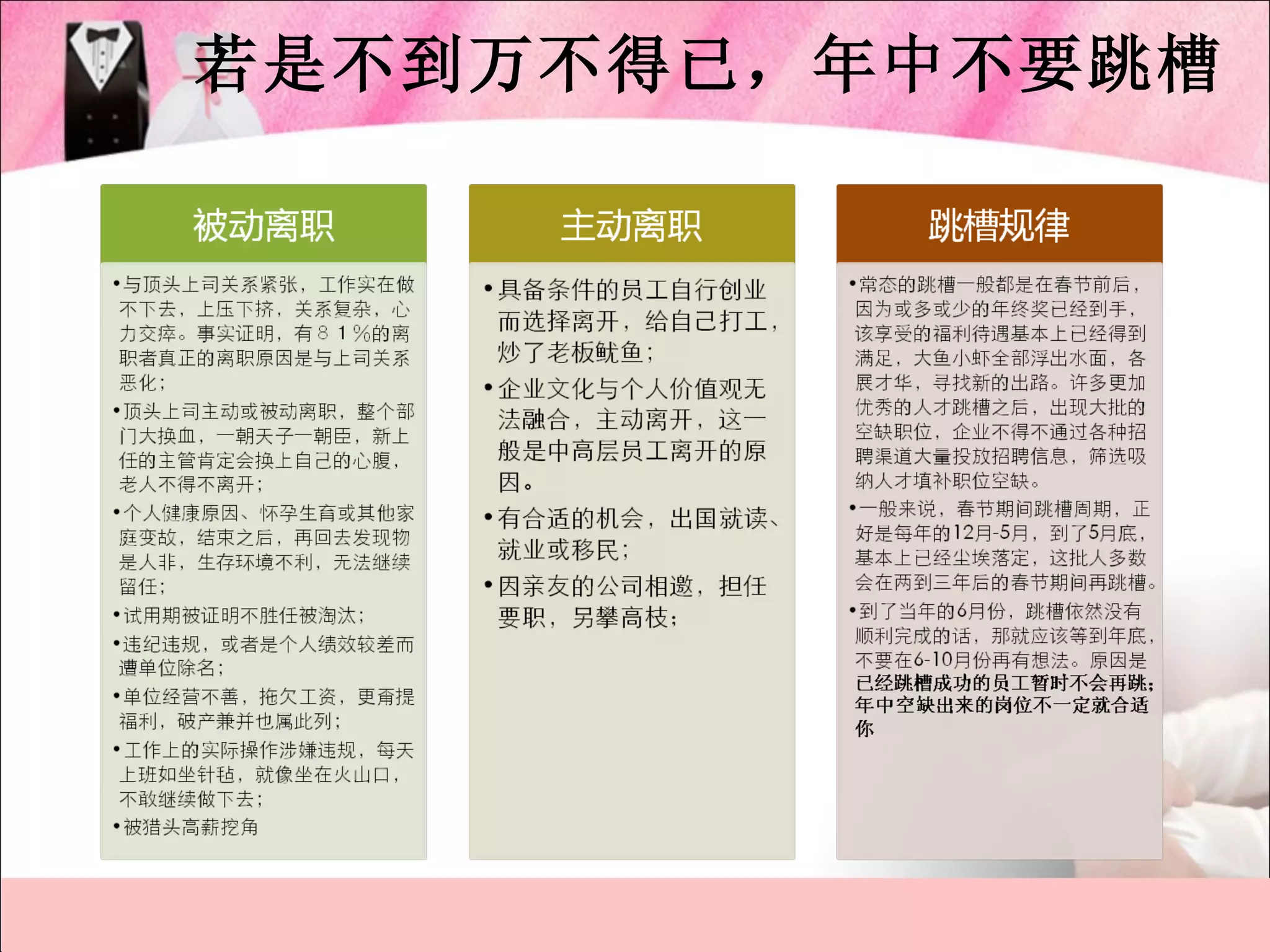 若是不到万不得已，年中不要跳槽
 
