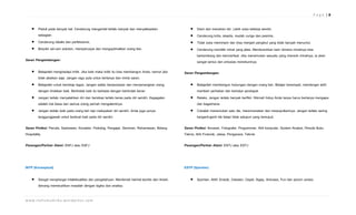 Page |8

• Peduli pada banyak hal. Cenderung mengambil terlalu banyak dan menyelesaikan
sebagian.
• Cenderung idealis dan perfeksionis.
• Berpikir win-win solution, mempercayai dan mengoptimalkan orang lain.
Saran Pengembangan:
• Belajarlah menghadapi kritik. Jika baik maka kritik itu bisa membangun Anda, namun jika
tidak abaikan saja. Jangan ragu pula untuk bertanya dan minta saran.
• Belajarlah untuk bersikap tegas. Jangan selalu berperasaan dan menyenangkan orang
dengan tindakan baik. Bertindak baik itu berbeda dengan bertindak benar.
• Jangan terlalu menyalahkan diri dan bersikap terlalu keras pada diri sendiri. Kegagalan
adalah hal biasa dan semua orang pernah mengalaminya.
• Jangan terlalu baik pada orang lain tapi melupakan diri sendiri. Anda juga punya
tanggungjawab untuk berbuat baik pada diri sendiri.

•
•
•
•

Diam dan menahan diri. Lebih suka bekerja sendiri.
Cenderung kritis, skeptis, mudah curiga dan pesimis.
Tidak suka memimpin dan bisa menjadi pengikut yang tidak banyak menuntut.
Cenderung memiliki minat yang jelas. Membutuhkan karir dimana minatnya bisa
berkembang dan bermanfaat. Jika menemukan sesuatu yang menarik minatnya, ia akan
sangat serius dan antusias menekuninya.

Saran Pengembangan:
• Belajarlah membangun hubungan dengan orang lain. Belajar berempati, mendengar aktif,
memberi perhatian dan bertukar pendapat.
• Relaks. Jangan terlalu banyak berfikir. Nikmati hidup Anda tanpa harus bertanya mengapa
dan bagaimana.
• Cobalah menemukan satu ide, merencanakan dan mewujudkannya. Jangan terlalu sering
berganti-ganti ide tetapi tidak satupun yang terwujud.

Saran Profesi: Penulis, Sastrawan, Konselor, Psikolog, Pengajar, Seniman, Rohaniawan, Bidang
Hospitality

Saran Profesi: Ilmuwan, Fotografer, Programmer, Ahli komputer, System Analyst, Penulis Buku
Teknis, Ahli Forensik, Jaksa, Pengacara, Teknisi

Pasangan/Partner Alami: ENFJ atau ESFJ

Pasangan/Partner Alami: ENTJ atau ESTJ

INTP (Konseptual)

ESTP (Spontan)

• Sangat menghargai intelektualitas dan pengetahuan. Menikmati hal-hal teoritis dan ilmiah.
Senang memecahkan masalah dengan logika dan analisa.
w w w . n a f i sm u d r i k a . wo r d p r e s s . co m

• Spontan, Aktif, Enerjik, Cekatan, Cepat, Sigap, Antusias, Fun dan penuh variasi.

 
