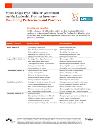 Mbti and lpi leadership plus report | PDF