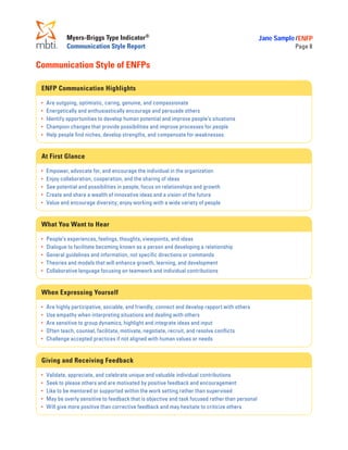 Mbti communication style report | PDF