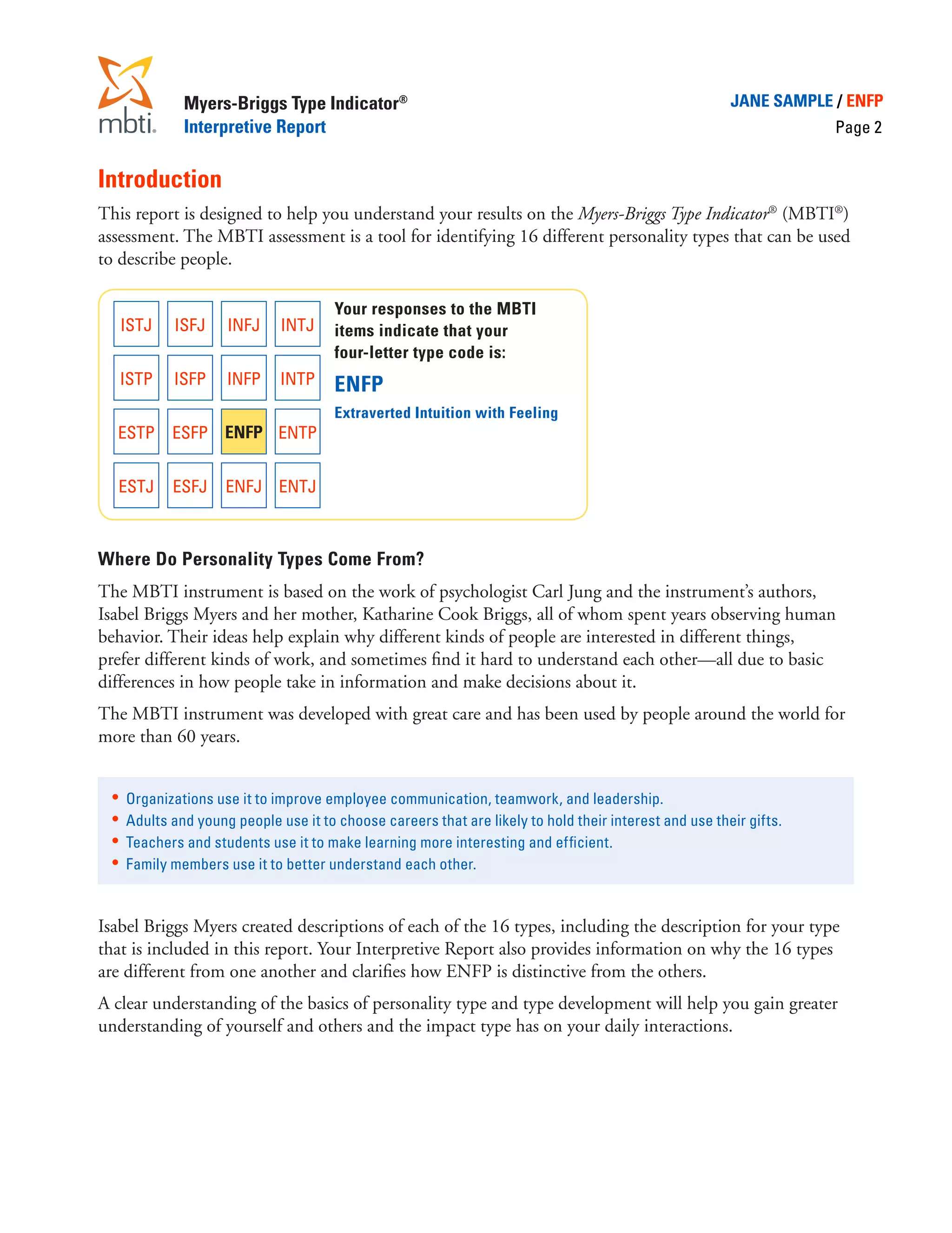 Mbti interpretive report | PDF