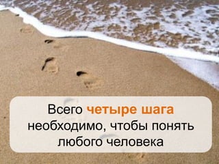 Всего четыре шага
необходимо, чтобы понять
любого человека
 