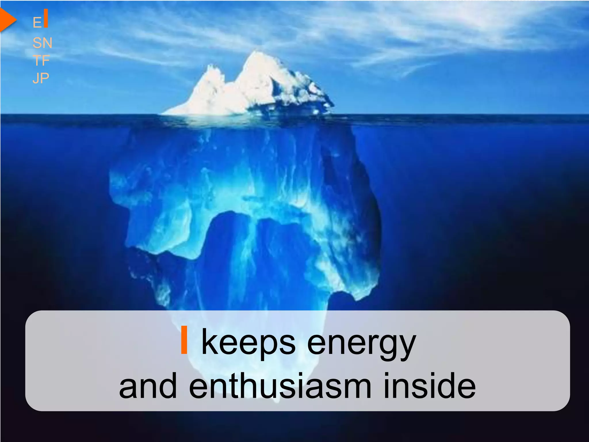 I
E
SN
TF
JP




        I keeps energy
     and enthusiasm inside
 