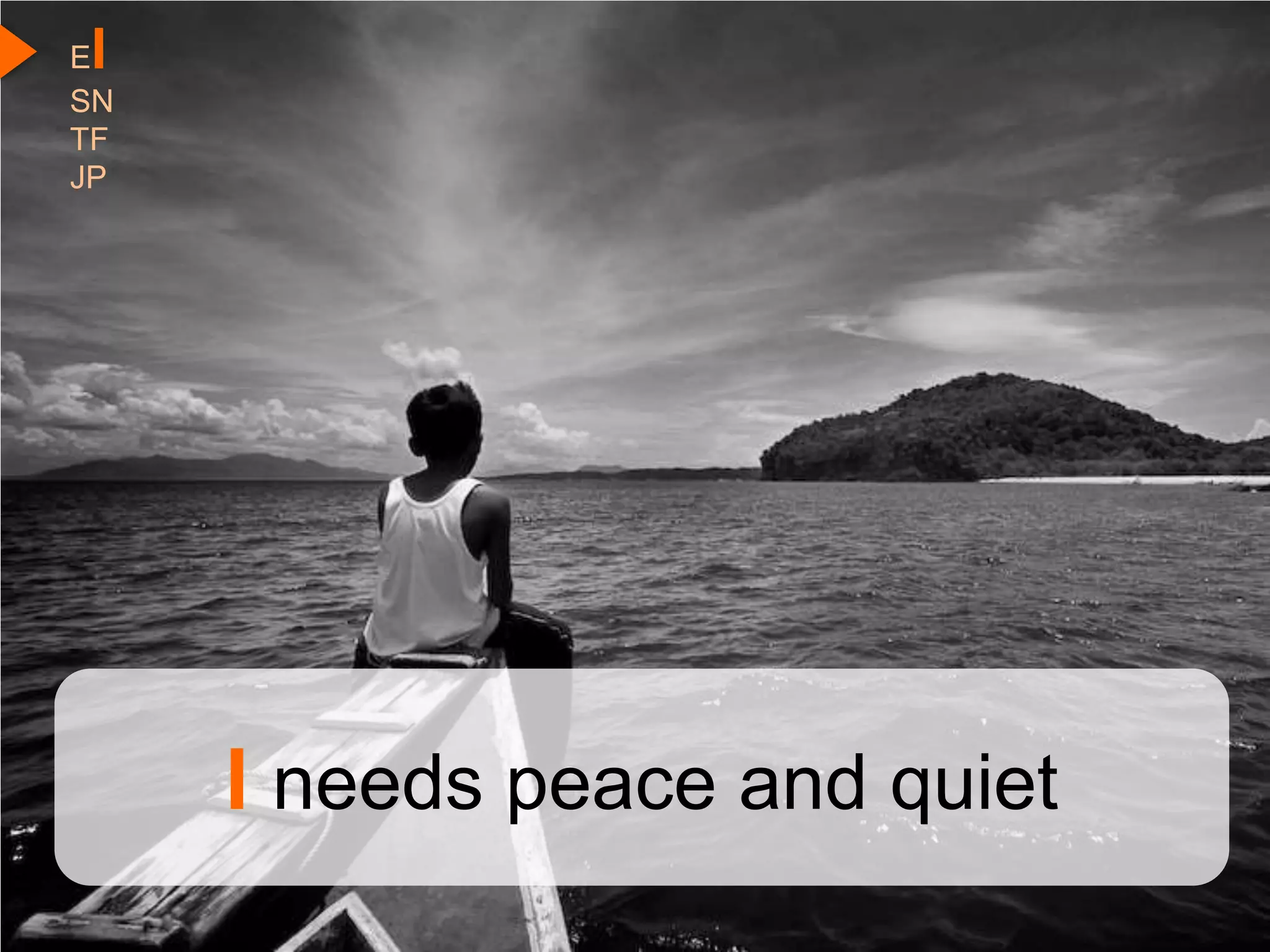 I
E
SN
TF
JP




     I needs peace and quiet
 