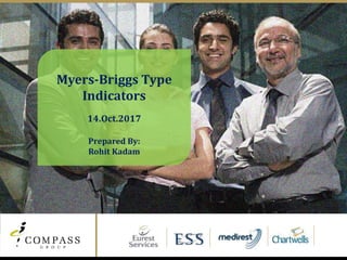 Myers-Briggs Type
Indicators
14.Oct.2017
Prepared By:
Rohit Kadam
 