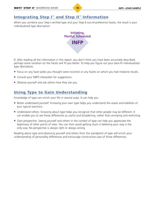 MBTI® Step II Interpretive Report | PDF